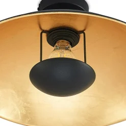 Lindby plafondlamp Narisara, Ø 40 cm, E27, zwart-goud