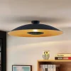 Lindby plafondlamp Narisara, Ø 80 cm, E27, zwart-goud