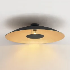 Lindby plafondlamp Narisara, Ø 80 cm, E27, zwart-goud