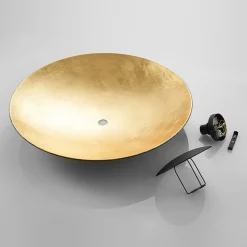 Lindby plafondlamp Narisara, Ø 80 cm, E27, zwart-goud