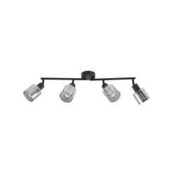 Lindby plafondlamp Netty, 2-lamps, grijs, glas