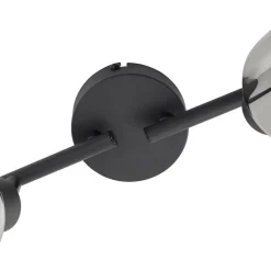 Lindby plafondlamp Netty, 2-lamps, grijs, glas