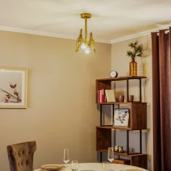 Lindby plafondlamp Nirvathia, papegaaien, messingkleurig