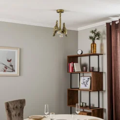 Lindby plafondlamp Nirvathia, papegaaien, messingkleurig