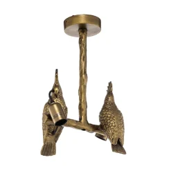 Lindby plafondlamp Nirvathia, papegaaien, messingkleurig