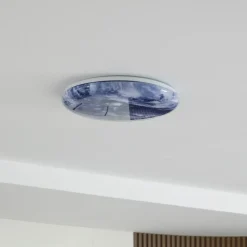 Lindby plafondlamp Orbi, 48 cm, blauw/wit, kunststof