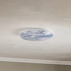 Lindby plafondlamp Orbi, 38 cm, blauw/wit, kunststof