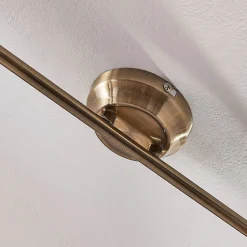 Lindby plafondlamp Perseas, 180 cm, 6-lamps, antiek messing, GU10