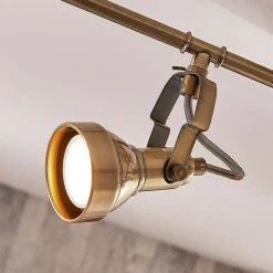 Lindby plafondlamp Perseas, 78 cm, 4-lamps, antiek messing, GU10