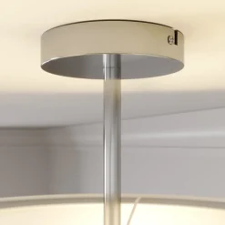 Lindby plafondlamp Pikka, wit, textiel, Ø 50 cm, E27