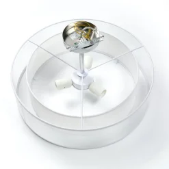 Lindby plafondlamp Pikka, wit, textiel, Ø 50 cm, E27