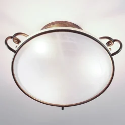 Lindby plafondlamp Rando, zilver antiek, glas, Ø 50 cm, E27