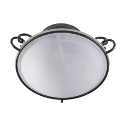 Lindby plafondlamp Rando, zilver antiek, glas, Ø 50 cm, E27