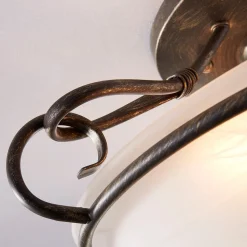 Lindby plafondlamp Rando, zilver antiek, glas, Ø 50 cm, E27