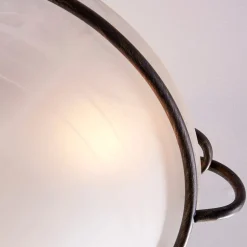 Lindby plafondlamp Rando, zilver antiek, glas, Ø 50 cm, E27