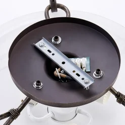 Lindby plafondlamp Rando, zilver antiek, glas, Ø 50 cm, E27