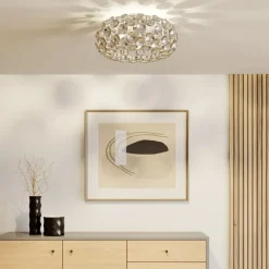 Lindby plafondlamp Reza, Ø 48 cm, chroomkleurig, E14