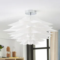 Lindby plafondlamp Rimon, wit, kunststof, Ø 50 cm, E27