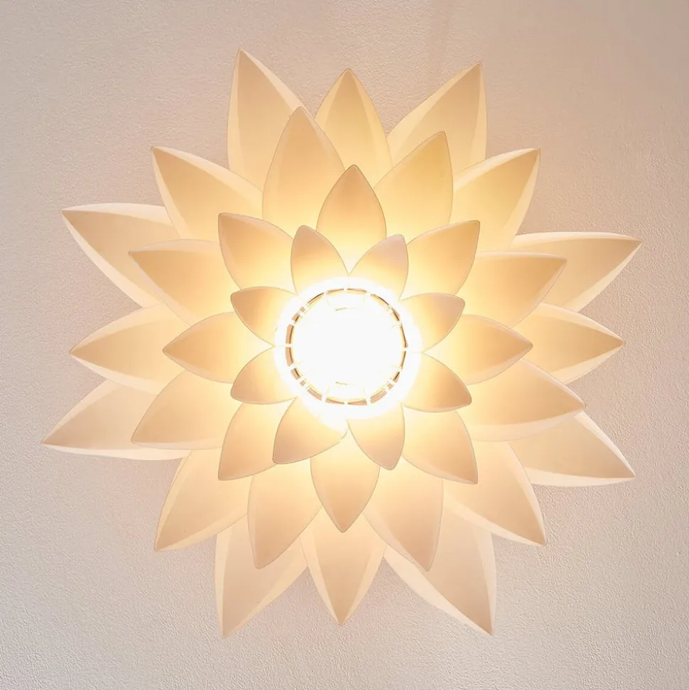 Lindby plafondlamp Rimon, wit, kunststof, Ø 50 cm, E27