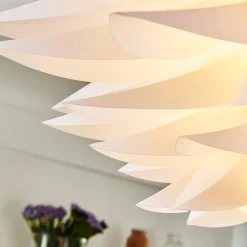 Lindby plafondlamp Rimon, wit, kunststof, Ø 50 cm, E27