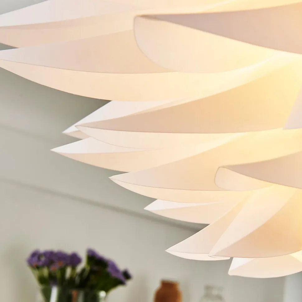 Lindby plafondlamp Rimon, wit, kunststof, Ø 50 cm, E27