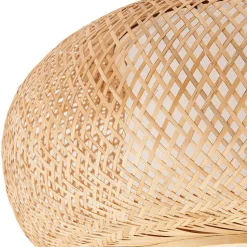 Lindby plafondlamp Romaine, bamboe, naturel/wit, Ø 50 cm