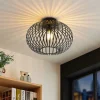 Lindby plafondlamp Rosalea, koperkleurig, metaal, 40 cm, E27