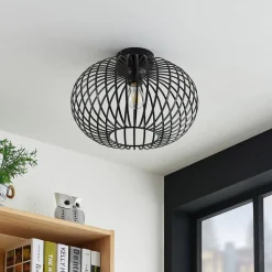 Lindby plafondlamp Rosalea, koperkleurig, metaal, 40 cm, E27