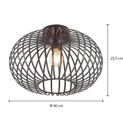 Lindby plafondlamp Rosalea, koperkleurig, metaal, 40 cm, E27
