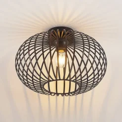 Lindby plafondlamp Rosalea, koperkleurig, metaal, 40 cm, E27