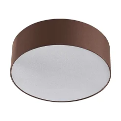 Lindby plafondlamp Sebatin, Ø 40 cm, lichtbruin, stof, E27