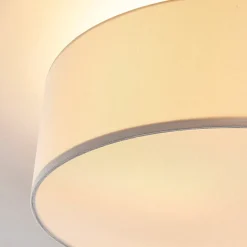 Lindby plafondlamp Sebatin, Ø 40 cm, beige, stof, E27