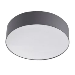 Lindby plafondlamp Sebatin, Ø 50 cm, grijs, stof, E27