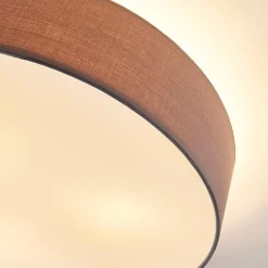 Lindby plafondlamp Sebatin, Ø 50 cm, grijs, stof, E27