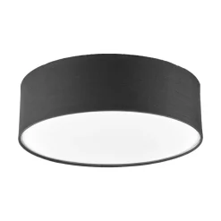 Lindby plafondlamp Sebatin, Ø 40 cm, grijs, stof, E27