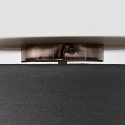 Lindby plafondlamp Sebatin, Ø 40 cm, grijs, stof, E27