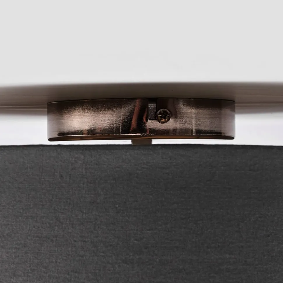 Lindby plafondlamp Sebatin, Ø 40 cm, grijs, stof, E27