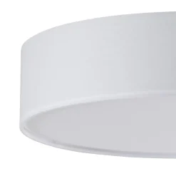 Lindby plafondlamp Sebatin, Ø 50 cm, wit, stof, E27