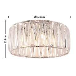 Lindby plafondlamp Sofia, transparant, acryl, Ø 46cm