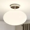 Lindby plafondlamp Sonika, Ø 40 cm, nikkelkleurig, glas, E27