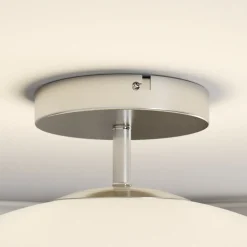 Lindby plafondlamp Sonika, Ø 40 cm, nikkelkleurig, glas, E27