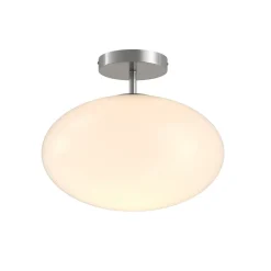 Lindby plafondlamp Sonika, Ø 40 cm, nikkelkleurig, glas, E27