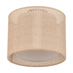 Lindby plafondlamp Soula, Ø 26 cm, beige, kunststof, E27