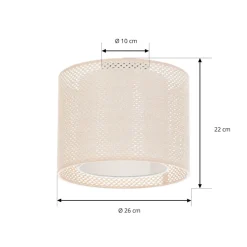 Lindby plafondlamp Soula, Ø 26 cm, beige, kunststof, E27