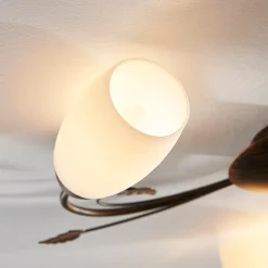 Lindby plafondlamp Stefania, 3-lamps, Ø 46 cm, zwart/goud