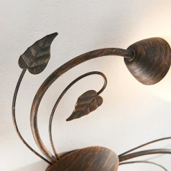 Lindby plafondlamp Stefania, 3-lamps, Ø 46 cm, zwart/goud