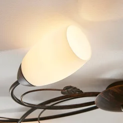 Lindby plafondlamp Stefania, 6-lamps, zwart/goud, 68cm