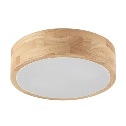 Lindby plafondlamp Tanju, Ø 30 cm, 2-lamps, eikenhout, E27