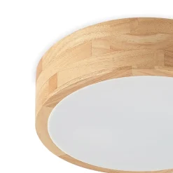 Lindby plafondlamp Tanju, Ø 30 cm, 2-lamps, eikenhout, E27