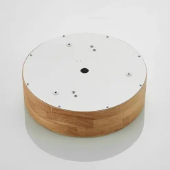 Lindby plafondlamp Tanju, Ø 30 cm, 2-lamps, eikenhout, E27